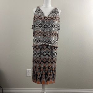 NWT, Anne Klein, sleeveless flowy dress, beautiful pattern.  Size 6.